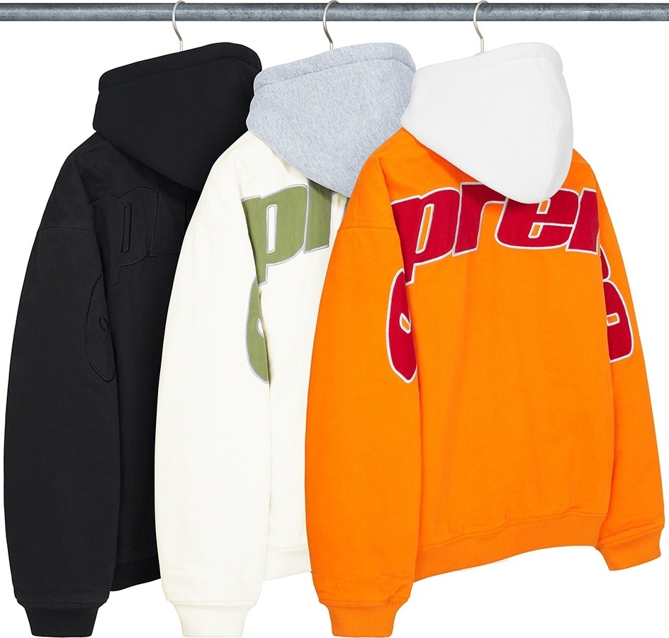 Hooded Twill Varsity Jacket